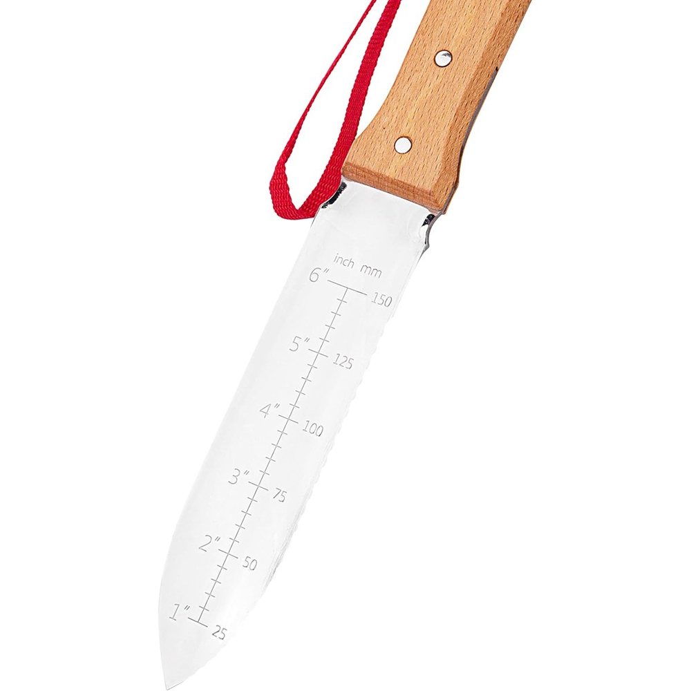 Nisaku NJP651 Hardened HRC58 Hori Hori with Leather Sheath, view 3