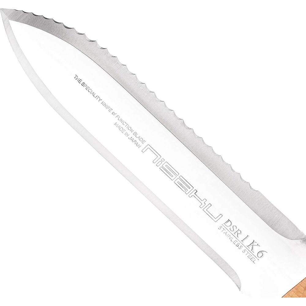 Nisaku NJP651 Hardened HRC58 Hori Hori with Leather Sheath, view 4
